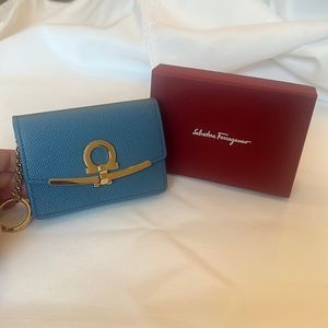 Salvatore Ferragamo gancini women’s textured card wallet